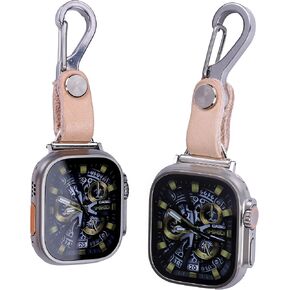 Brass Vegetable Tanned Leather for Apple Watch 123456789se10s Ultra 49mm Fob Keychain Clip Pocket Watch 46/45/44/42/41/40/38mm Sweater Chain Sport Bands in Saudi Arabia
