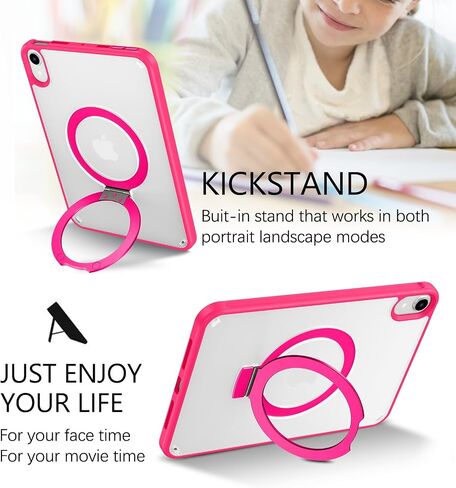 GUAGUA for iPad Mini 7 Case 2024 (A17 Pro), iPad Mini 7th/6th Generation Case with Stand(2024/2021) 8.3'' Translucent Matte Back Slim Shockproof Protective Kickstand Case for iPad Mini 7th/ 6th, Black in Kuwait