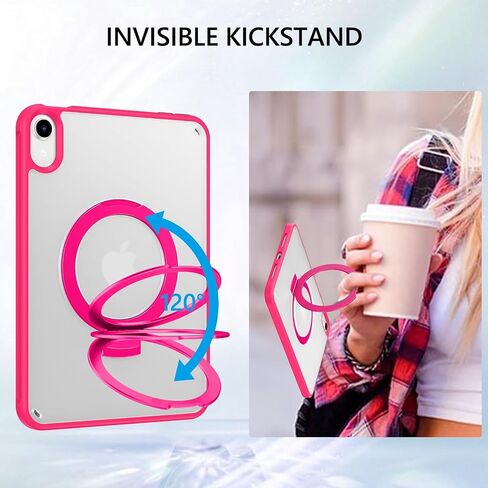 GUAGUA for iPad Mini 7 Case 2024 (A17 Pro), iPad Mini 7th/6th Generation Case with Stand(2024/2021) 8.3'' Translucent Matte Back Slim Shockproof Protective Kickstand Case for iPad Mini 7th/ 6th, Black in Kuwait