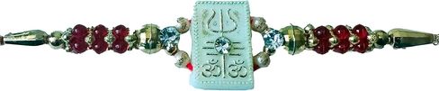 Trishool Generic om Pendant Rakhi Trident Mahadev Raksha Bandhan Festival Dori for Rakhi Day Rakhri for Brother Golden Khanda Rakhdi ، Small ، Silver ، Red in Saudi Arabia