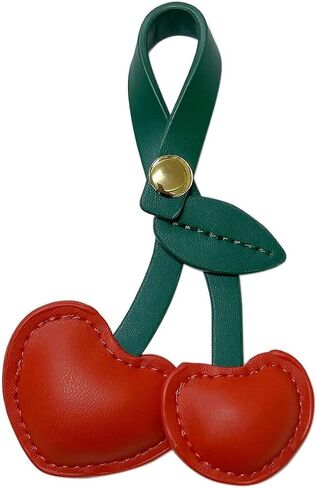 حقيبة جلدية سحر Cherry Keychain قلادة للأكياس محافظ السيارة حلقة مفتاحية صغيرة وساحرة in Kuwait