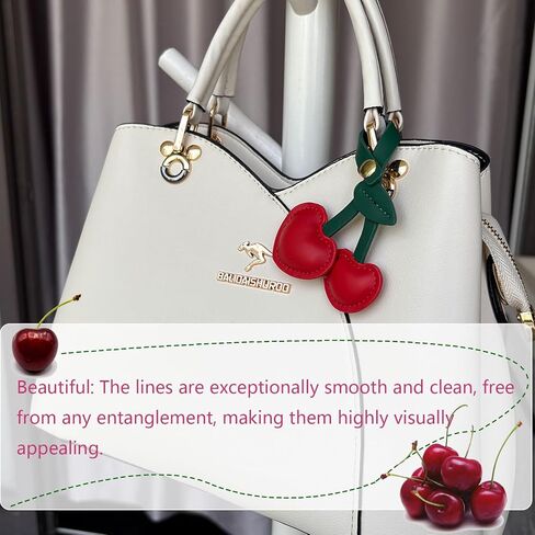 حقيبة جلدية سحر Cherry Keychain قلادة للأكياس محافظ السيارة حلقة مفتاحية صغيرة وساحرة in Kuwait