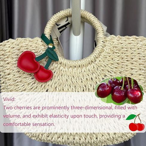 حقيبة جلدية سحر Cherry Keychain قلادة للأكياس محافظ السيارة حلقة مفتاحية صغيرة وساحرة in Kuwait