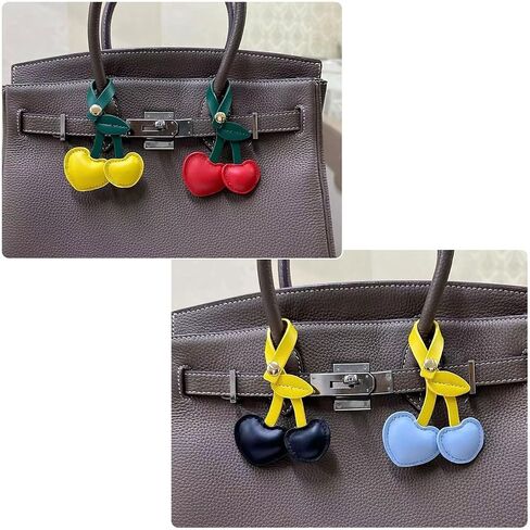 حقيبة جلدية سحر Cherry Keychain قلادة للأكياس محافظ السيارة حلقة مفتاحية صغيرة وساحرة in Kuwait