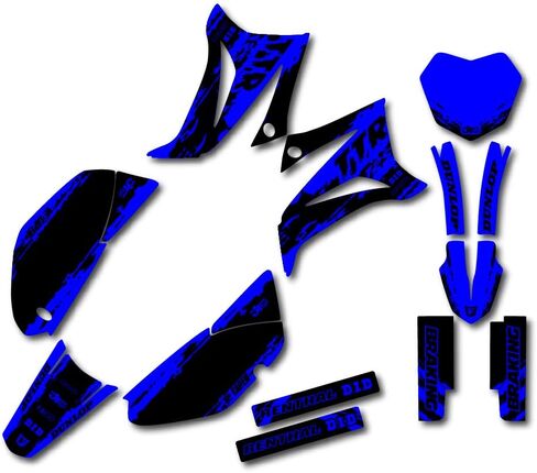 Black Blue Slick Racing Graphics kit Fits Yamaha 08-25 TTR125 TTR 125 Decal Kit in Saudi Arabia
