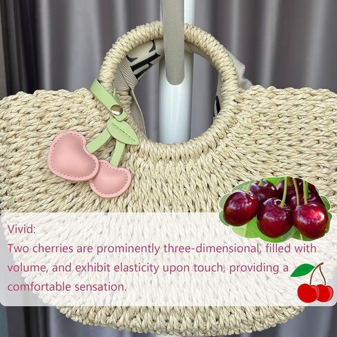 حقيبة جلدية سحر Cherry Keychain قلادة للأكياس محافظ السيارة حلقة مفتاحية صغيرة وساحرة in Kuwait