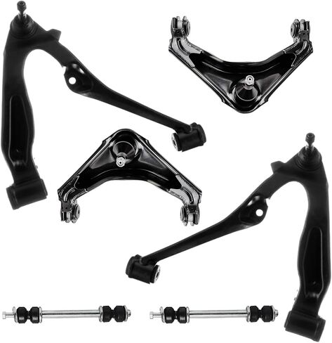 Detroit Axle - مجموعة أذرع التحكم الأمامية لـ Chevy GMC Sierra Silverado 2500 3500 HD ، ضواحي Avalanche Yukon XL 2500 Hummer H2 ، 4 أذرع التحكم العلوية والسفلية مع مفاصل الكرة 2 قضبان التأثير in Saudi Arabia