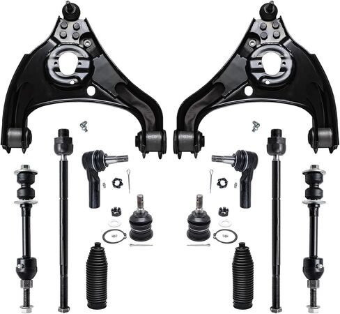 Detroit Axle - RWD Front End Supension Kit لعام 2006-2010 دودج رام 1500 ، 2011-2012 RAM 1500 ، قضبان ربط الأسلحة السفلية أحذية الأسلحة البارز العلوية للكرة 2007 2008 2009 بديل - 12 مساءً مجموعة in Saudi Arabia
