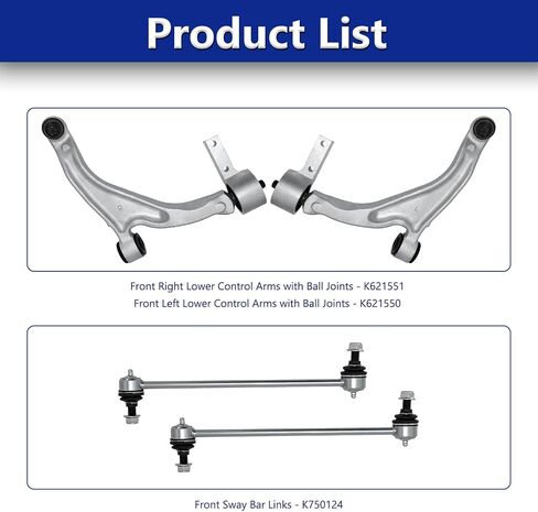 Control Arm, Replacement For Front Lower Control Arm With Ball Joint Sway Bar Suspension Kit Compatible With 2009-2015 Honda Pilot - 2 Pcs in Saudi Arabia