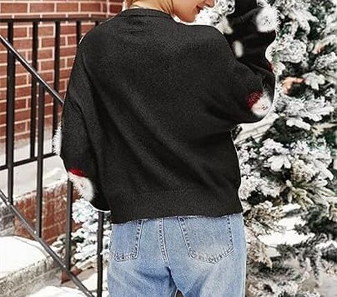Ugly Christmas Sweaters for Women Cute Santa Knitted Pullover Casual Loose Crewneck Long Sleeve Ugly Xmas Sweaters Ladies in Saudi Arabia