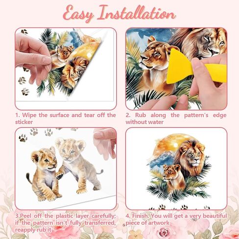 Rub on Transfer Decal Sticker for Furniture Craft Decor 6"x12" Mallard Duck and Pond, 3Pcs Waterproof UV DTF Transfer for Drawer Dresser Glass Porcelain Wood Plastic Window in Kuwait