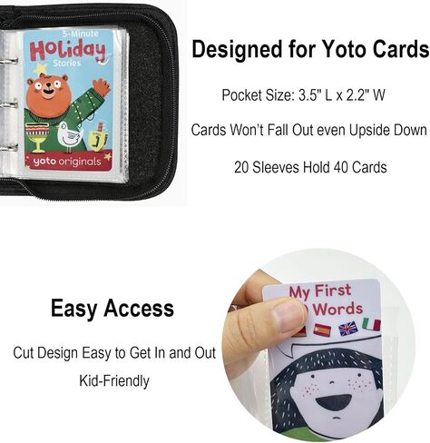 Thisness Card Holder for Yoto Cards 50 Cards Capacity Mini Card Case Organizer with Zipper Boys Card Storage Binder for Yoto Player and Yoto Mini Cards, Dark Blue in Saudi Arabia