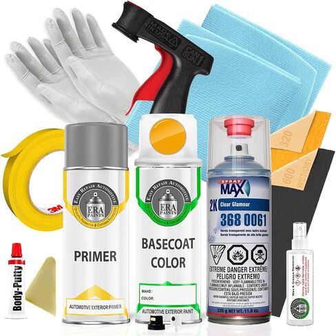 Era Paints EW3 - Solar Yellow for Nissan Access Match Automotive Pray Paint - Premium Kit W/ 2K 3680061 ClearCoat in Saudi Arabia