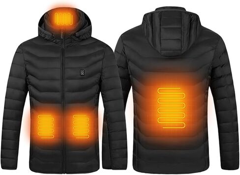 Men's Women's Heated Jacket Zip Windproof Softshell Quilted Heating Hoodies 2025 Winter Thicken Warm Coat Outerwear in Saudi Arabia