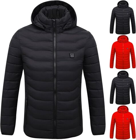 Men's Women's Heated Jacket Zip Windproof Softshell Quilted Heating Hoodies 2025 Winter Thicken Warm Coat Outerwear in Saudi Arabia