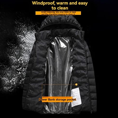 Men's Women's Heated Jacket Zip Windproof Softshell Quilted Heating Hoodies 2025 Winter Thicken Warm Coat Outerwear in Saudi Arabia