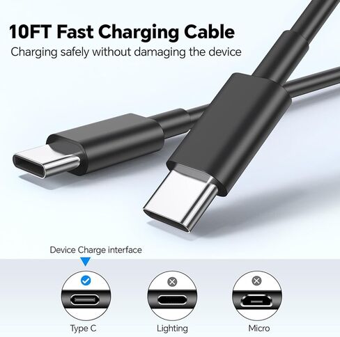 Compatible with iPhone15/16 Charger Fast Charging,20W Dual USB C Charger Block with Two 10FT USB C-C Charging Cables with Phone 15/16Pro Max/16Plus,15Plus/15Pro/15Pro Max,Pad Pro/Air,(2Pack,White) in Kuwait