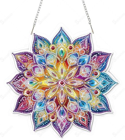 SOURMO Hanging Diamond Art Painting Ornament Peacock, DIY Double Sided Acrylic Diamonds Painting Pendant Kit for Adults in Saudi Arabia