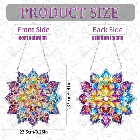 SOURMO Hanging Diamond Art Painting Ornament Peacock, DIY Double Sided Acrylic Diamonds Painting Pendant Kit for Adults in Saudi Arabia