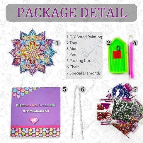SOURMO Hanging Diamond Art Painting Ornament Peacock, DIY Double Sided Acrylic Diamonds Painting Pendant Kit for Adults in Saudi Arabia