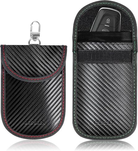 Besseek Faraday Bag for Key Protector ، 2 Pack Fob Protector Car Car Rfid Corping Corpouch ، وحماية أمان السيارة ، وحقيبة مضادة للسرقة ، ومحافظة على حالة مكافحة الصياد in Kuwait