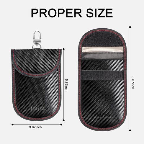 Besseek Faraday Bag for Key Protector ، 2 Pack Fob Protector Car Car Rfid Corping Corpouch ، وحماية أمان السيارة ، وحقيبة مضادة للسرقة ، ومحافظة على حالة مكافحة الصياد in Kuwait