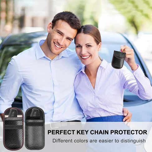 Besseek Faraday Bag for Key Protector ، 2 Pack Fob Protector Car Car Rfid Corping Corpouch ، وحماية أمان السيارة ، وحقيبة مضادة للسرقة ، ومحافظة على حالة مكافحة الصياد in Kuwait