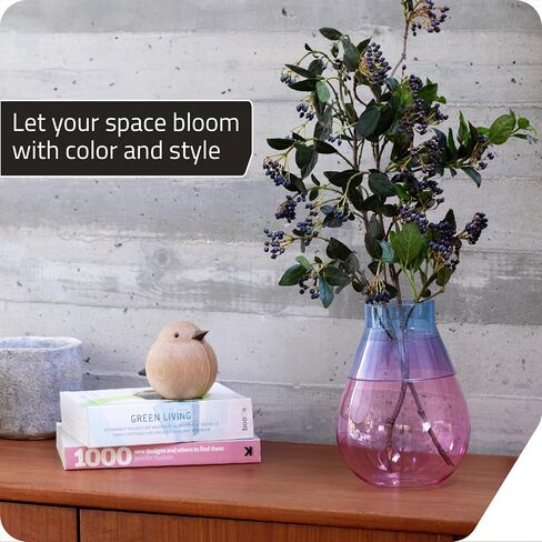 PELEG Design Twotone Home Décor في 3 ألوان - مزهرية زجاجية مستديرة لباقات الزهور - مزهرية مزخرفة مع مزهريات زجاجية قابلة للضرب للقطاعات المركزية in Kuwait