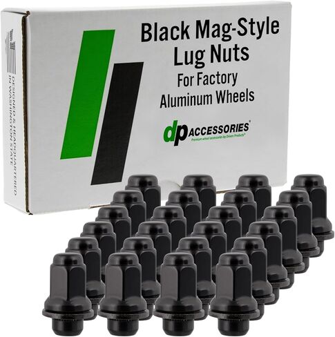 DPAccessories Lug Nuts Compatible with 2000-2006 Toyota Tundra | Black OEM Style | Factory Aluminum Wheels Only | Set of 24 Wheel Nuts | DTOTUN01F-BK/1 in Kuwait