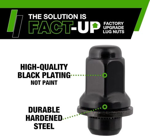 DPAccessories Lug Nuts Compatible with 2000-2006 Toyota Tundra | Black OEM Style | Factory Aluminum Wheels Only | Set of 24 Wheel Nuts | DTOTUN01F-BK/1 in Kuwait