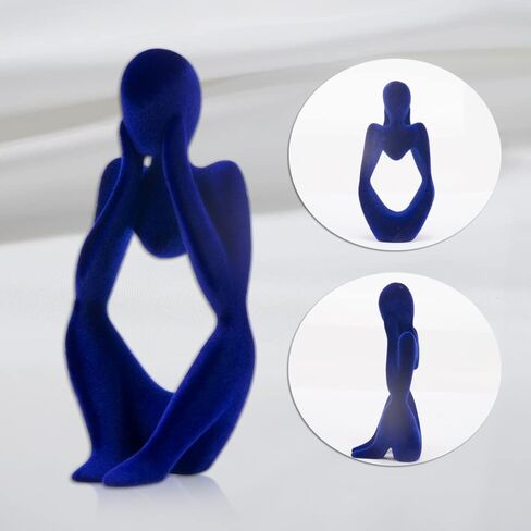Zorza 1PCS تمثال Blue Thinker التجريدي النحت ديكور طاولة القهوة للمنزل غرفة المعيشة in Kuwait