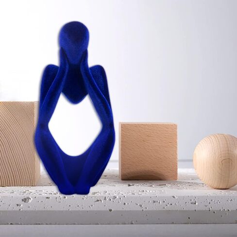Zorza 1PCS تمثال Blue Thinker التجريدي النحت ديكور طاولة القهوة للمنزل غرفة المعيشة in Kuwait