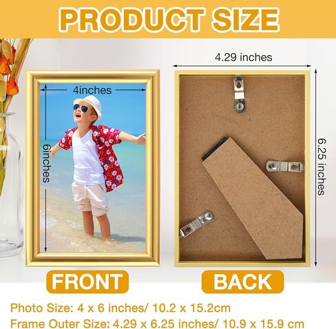 Kathfly 4 x 6 Gold Picture Frames Sets of 12 Modern Simple Designed Photo Frame Bulk with Resin for Pictures Wall Mount Tabletop Display Home Office Hotel Decoration in Saudi Arabia