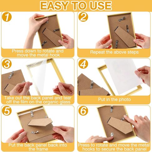 Kathfly 4 x 6 Gold Picture Frames Sets of 12 Modern Simple Designed Photo Frame Bulk with Resin for Pictures Wall Mount Tabletop Display Home Office Hotel Decoration in Saudi Arabia