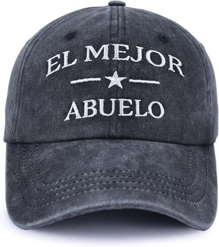 El Mejor Abuelo Hat,Adjustable Embroidered Cotton Fathers Day Dad Baseball Cap in Kuwait