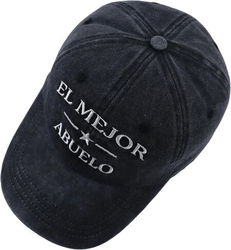 El Mejor Abuelo Hat,Adjustable Embroidered Cotton Fathers Day Dad Baseball Cap in Kuwait