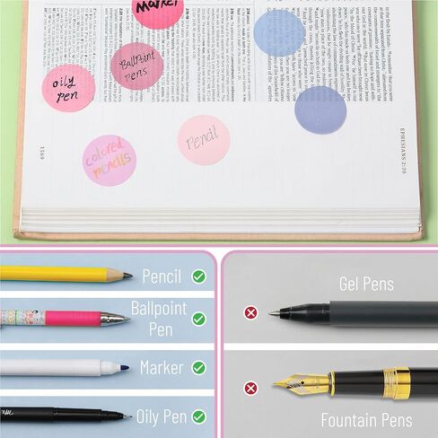 Mr. Pen- Transparent Sticky Note Set, 1120Sheets, Colorful, Round Transparent Sticky Notes Set, Bible Sticky Notes Clear Sticky Notes Transparent, Bible Notes, Transparent Sticky Notes for Bible in Kuwait