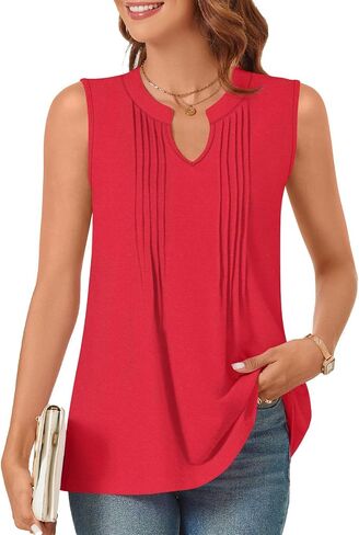 قمم دبابة Bestbee Women’s Tank Datsy Disy Disy 2025 Summer Blouses قمصان أعمال ضد Tunic Tubs Neck Olcyless in Kuwait