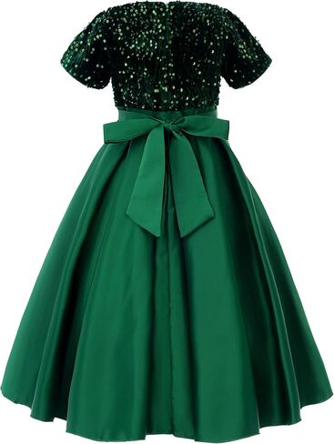 Uhnice Flower Girl Sequin Dress Dressal Satin Ball Ball for Wedding Party in Kuwait