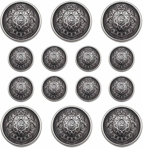 14 Pieces Antiqued Bronze Blazer Buttons, 15mm 23mm Metal Buttons for Blazers, Suits, Coats, Jackets in Saudi Arabia