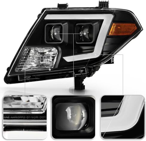 Acanii - لعام 2009-2021 Nissan Frontier Switchback Switch LED Tube LED Dual Projector Leadlmaps Left+Right in Saudi Arabia