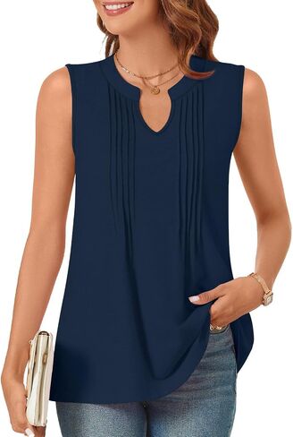 قمم دبابة Bestbee Women’s Tank Datsy Disy Disy 2025 Summer Blouses قمصان أعمال ضد Tunic Tubs Neck Olcyless in Kuwait