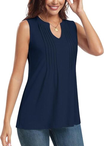 قمم دبابة Bestbee Women’s Tank Datsy Disy Disy 2025 Summer Blouses قمصان أعمال ضد Tunic Tubs Neck Olcyless in Kuwait