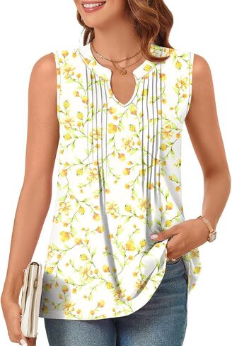 قمم دبابة Bestbee Women’s Tank Datsy Disy Disy 2025 Summer Blouses قمصان أعمال ضد Tunic Tubs Neck Olcyless in Kuwait