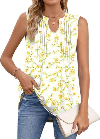 قمم دبابة Bestbee Women’s Tank Datsy Disy Disy 2025 Summer Blouses قمصان أعمال ضد Tunic Tubs Neck Olcyless in Kuwait