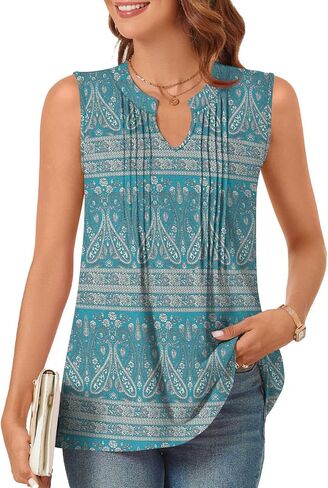 Bestbee Women's Tank Tops Dressy Casual 2025 Summer Blouses Business Shirts V Neck Sleeveless Tunic Tops in Kuwait