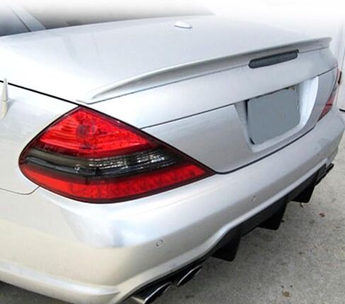 Spoiler Trunk Trunk مسبقًا متوافقًا مع 2003-2011 Benz SL-Class R230 ، AMG Style #744 Brilliant Silver Metallic ABS تمت إضافته على جناح الشفاه المتاح بواسطة Ikon Motorsports ، 2003 2004 in Saudi Arabia