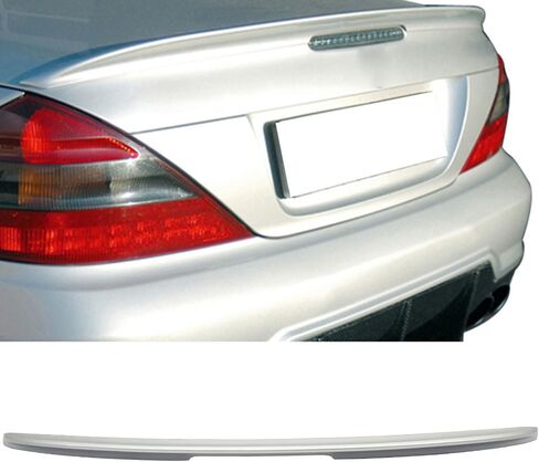 Spoiler Trunk Trunk مسبقًا متوافقًا مع 2003-2011 Benz SL-Class R230 ، AMG Style #744 Brilliant Silver Metallic ABS تمت إضافته على جناح الشفاه المتاح بواسطة Ikon Motorsports ، 2003 2004 in Saudi Arabia