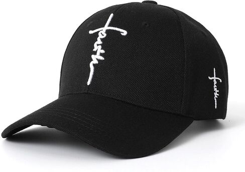 Embroidered Cross Baseball Cap, Christian Adjustable Snapback Hat for Men & Women, Structured Dad Hat with Jesus Faith Design in Kuwait