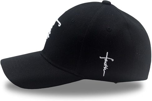 Embroidered Cross Baseball Cap, Christian Adjustable Snapback Hat for Men & Women, Structured Dad Hat with Jesus Faith Design in Kuwait